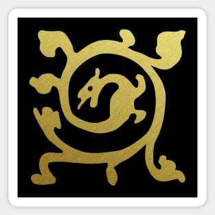 Medieval Style Metallic Gold Dragon Sticker